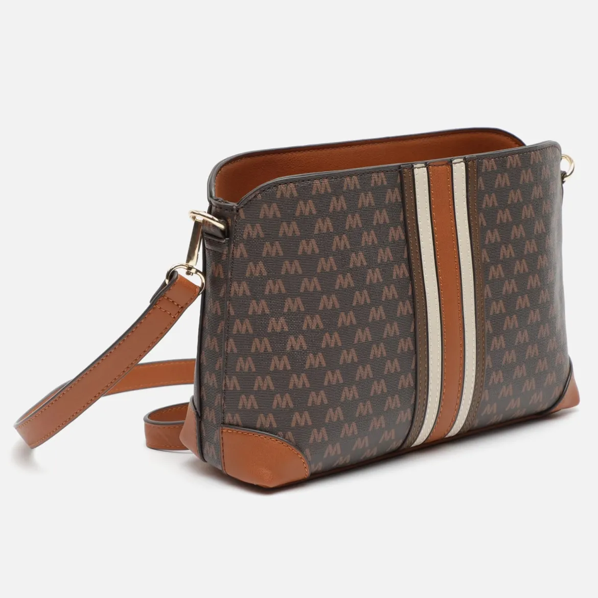 Bolso bandolera pequeño con estampado monogram