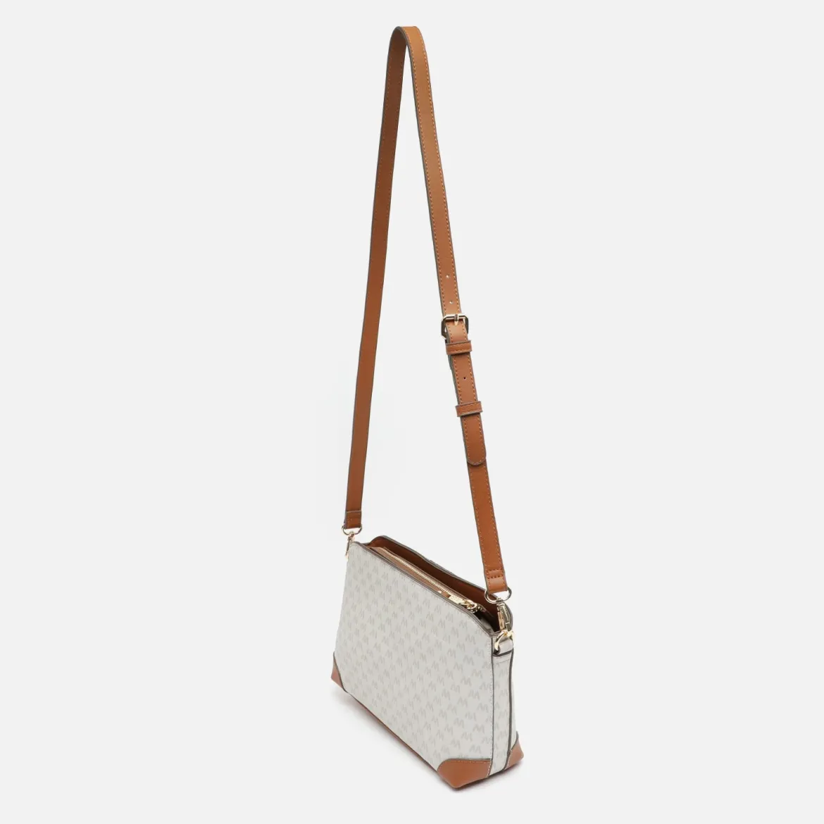 Bolso bandolera pequeño con estampado monogram
