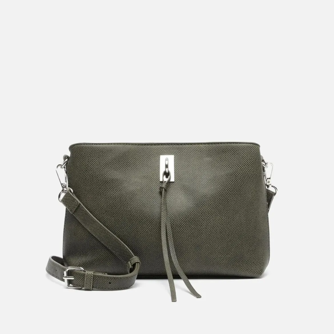 Bolso bandolera pequeño con detalles metálicos