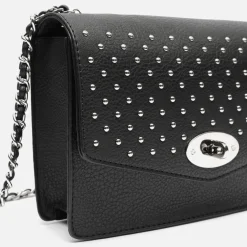 Bolso bandolera pequeño con detalles metalizados