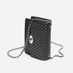Bolso bandolera pequeño con detalles metalizados