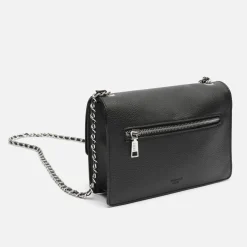 Bolso bandolera pequeño con detalles metalizados