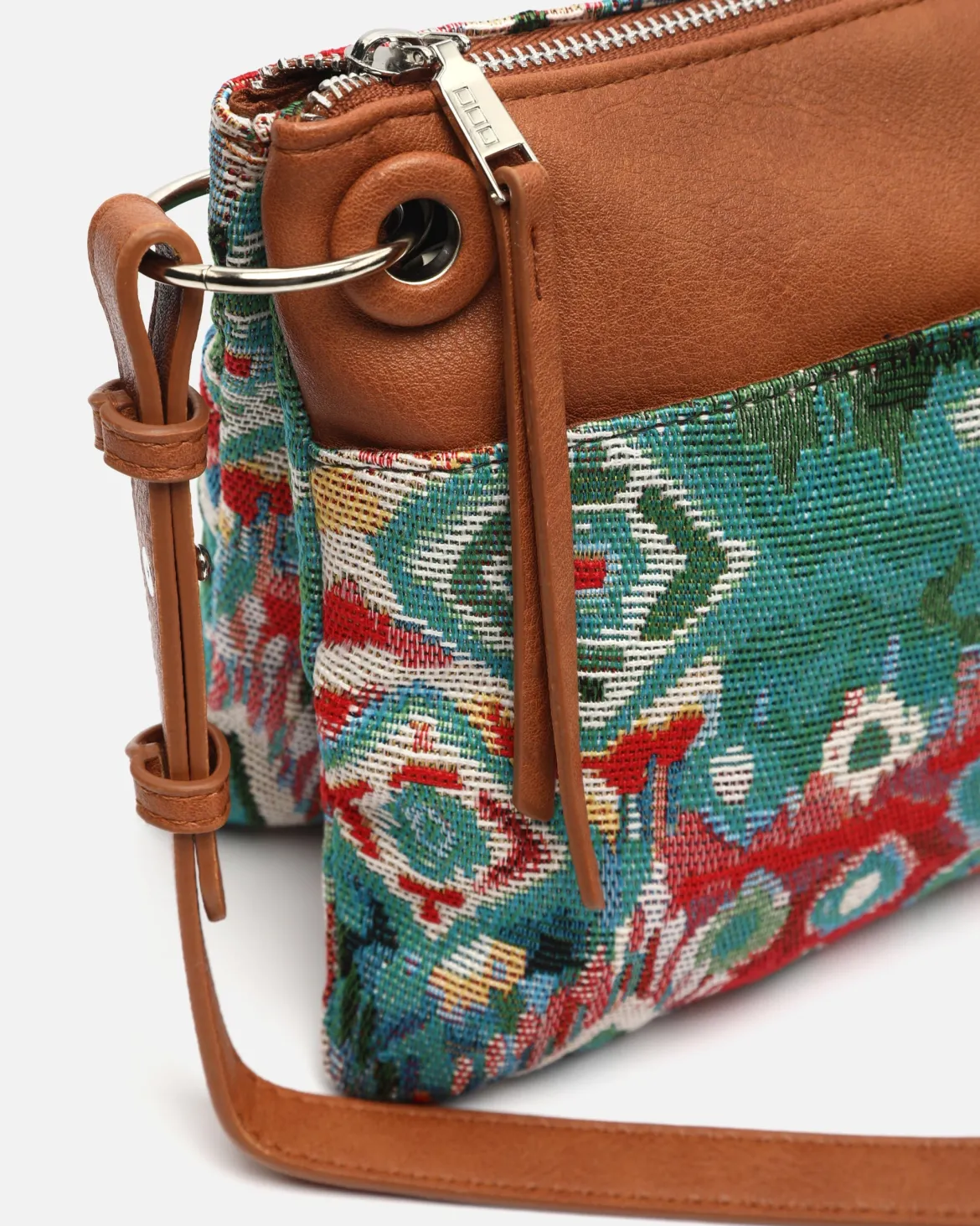 Bolso bandolera pequeño con estampado jacquard