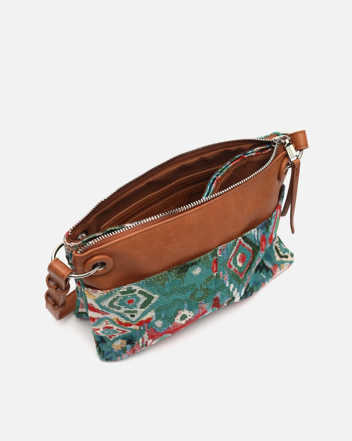 Bolso bandolera pequeño con estampado jacquard