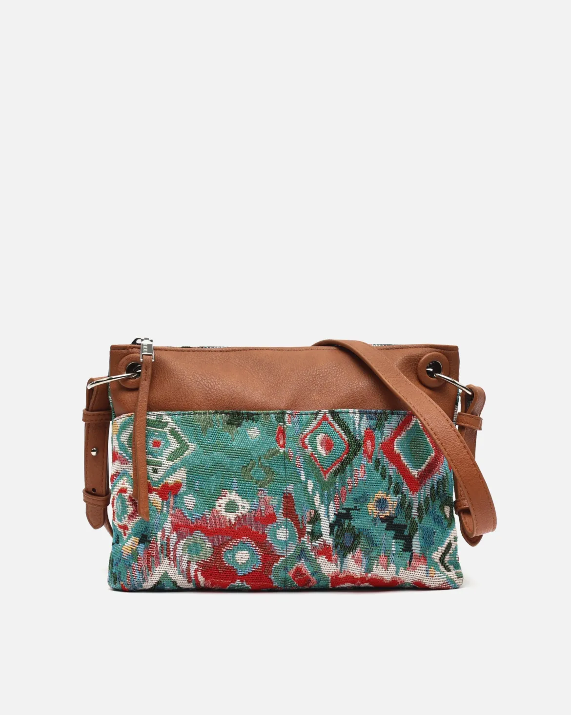 Bolso bandolera pequeño con estampado jacquard