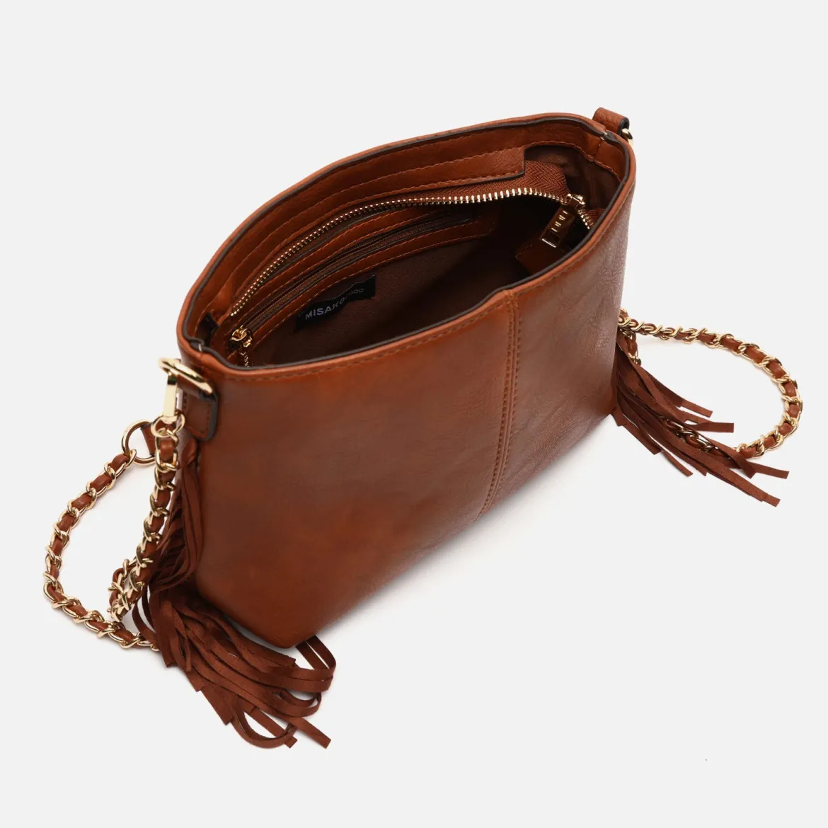 Bolso bandolera pequeño con flecos