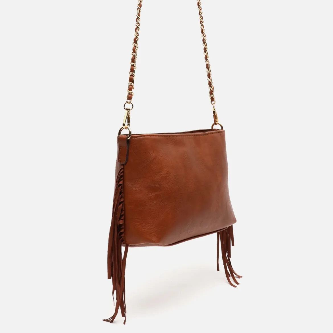 Bolso bandolera pequeño con flecos