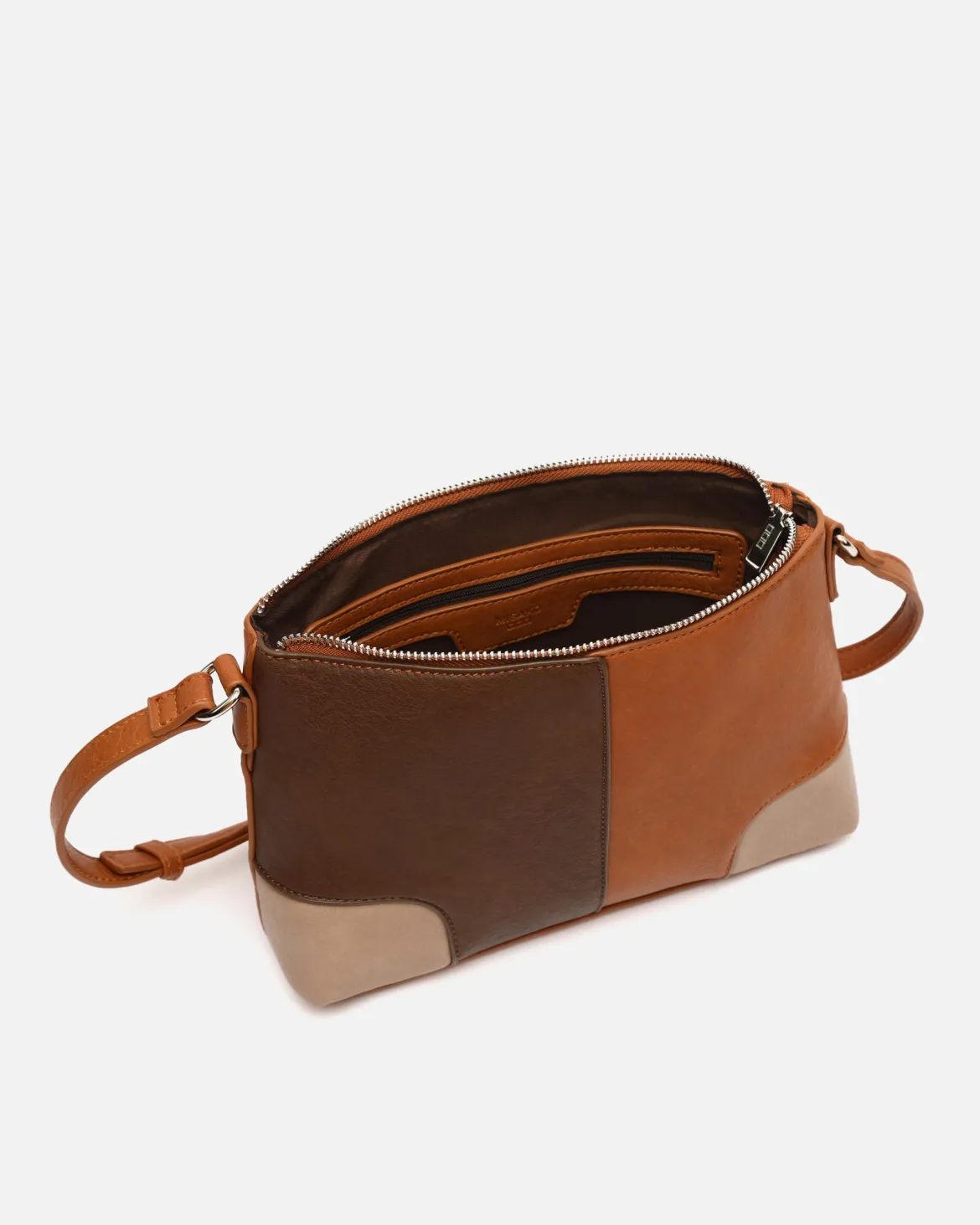Bolso bandolera pequeño con estampado patchwork
