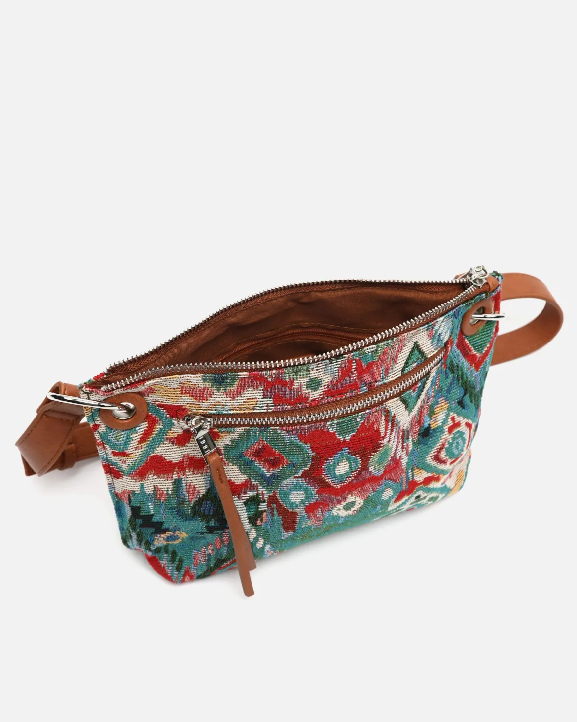 Bolso bandolera pequeño con estampado jacquard