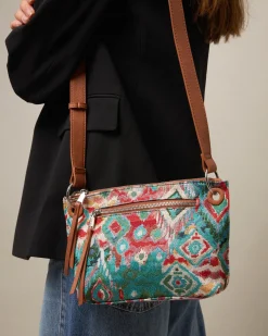 Bolso bandolera pequeño con estampado jacquard