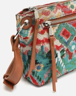 Bolso bandolera pequeño con estampado jacquard