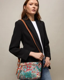 Bolso bandolera pequeño con estampado jacquard