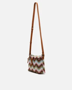 Bolso bandolera pequeño con neceser extraíble y estampado jacquard