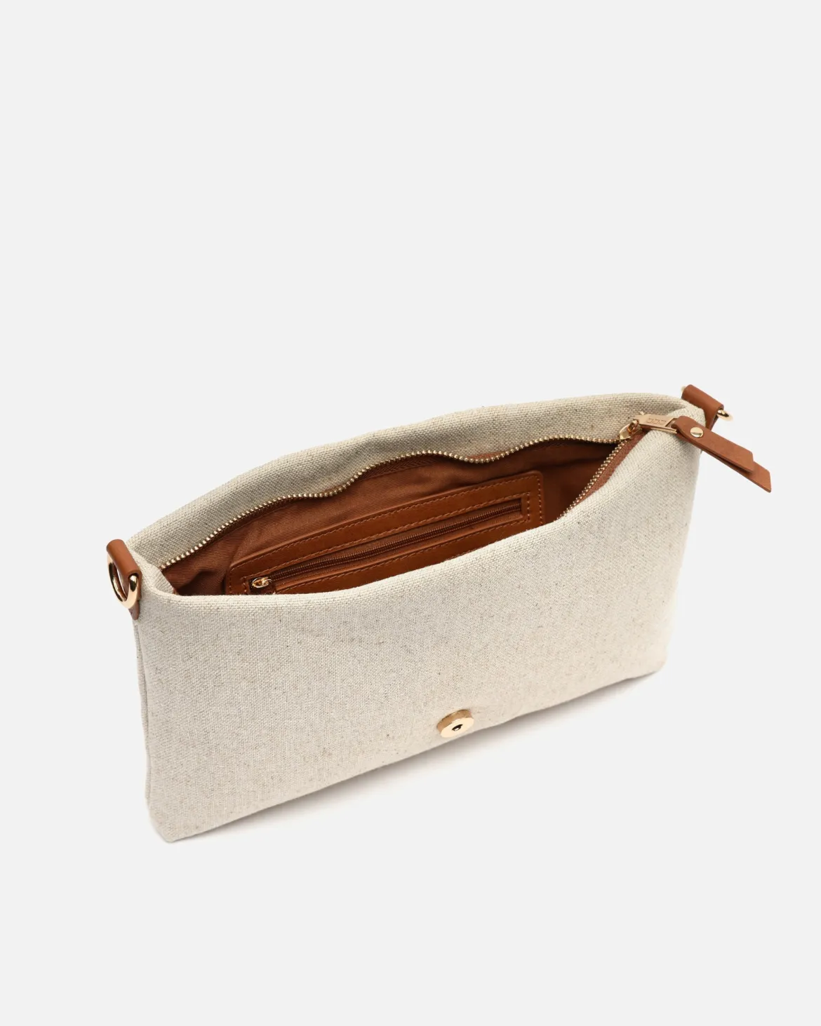 Bolso bandolera pequeño con asa de mano extraíble efecto rafia