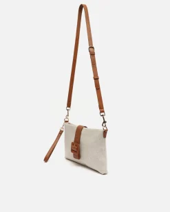 Bolso bandolera pequeño con asa de mano extraíble efecto rafia