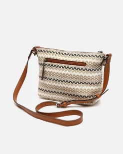 Bolso bandolera pequeño con estampado jacquard y neceser pequeño