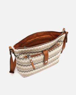 Bolso bandolera pequeño con estampado jacquard y neceser pequeño