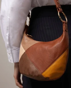 Bolso bandolera pequeño con estampado patchwork