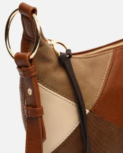 Bolso bandolera pequeño con estampado patchwork