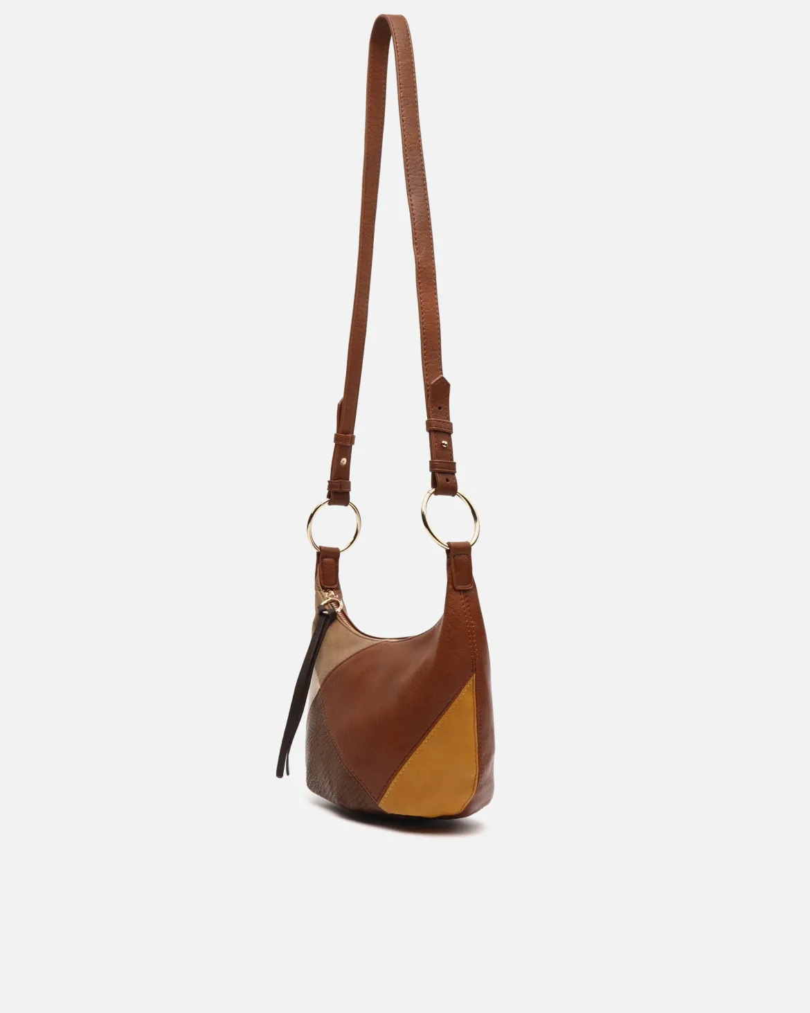 Bolso bandolera pequeño con estampado patchwork