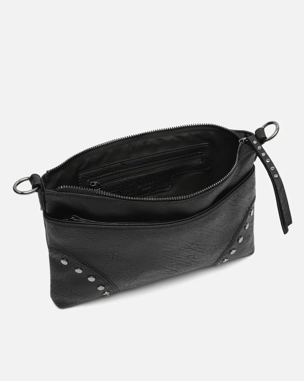 Bolso bandolera pequeño con detalles metálicos