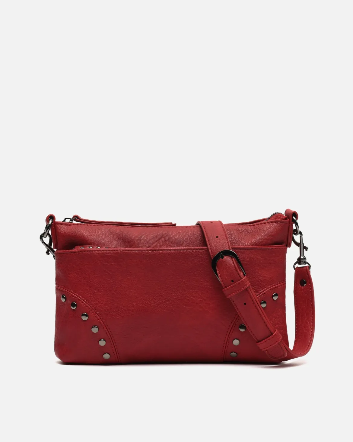 Bolso bandolera pequeño con detalles metálicos