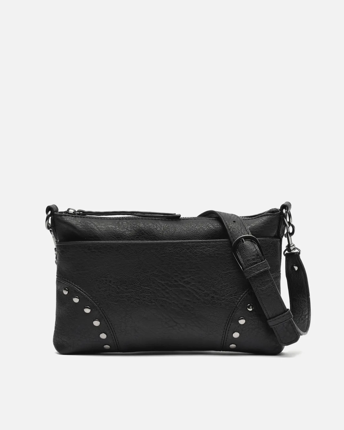 Bolso bandolera pequeño con detalles metálicos