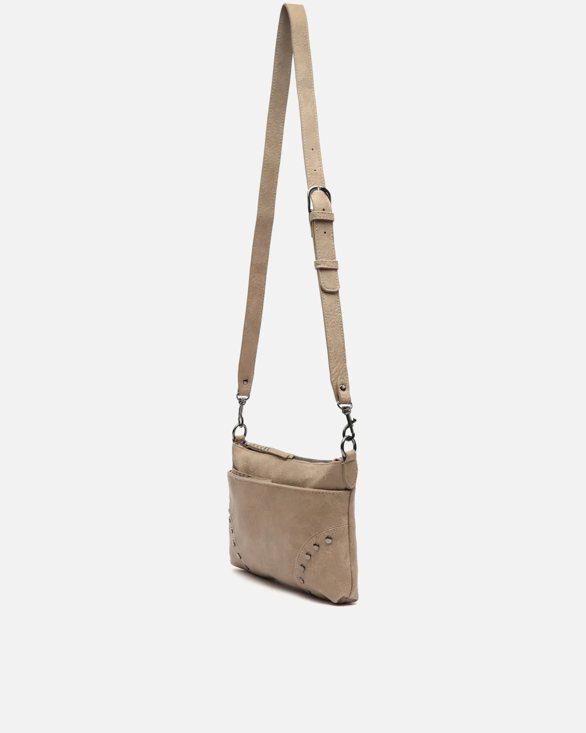 Bolso bandolera pequeño con detalles metálicos