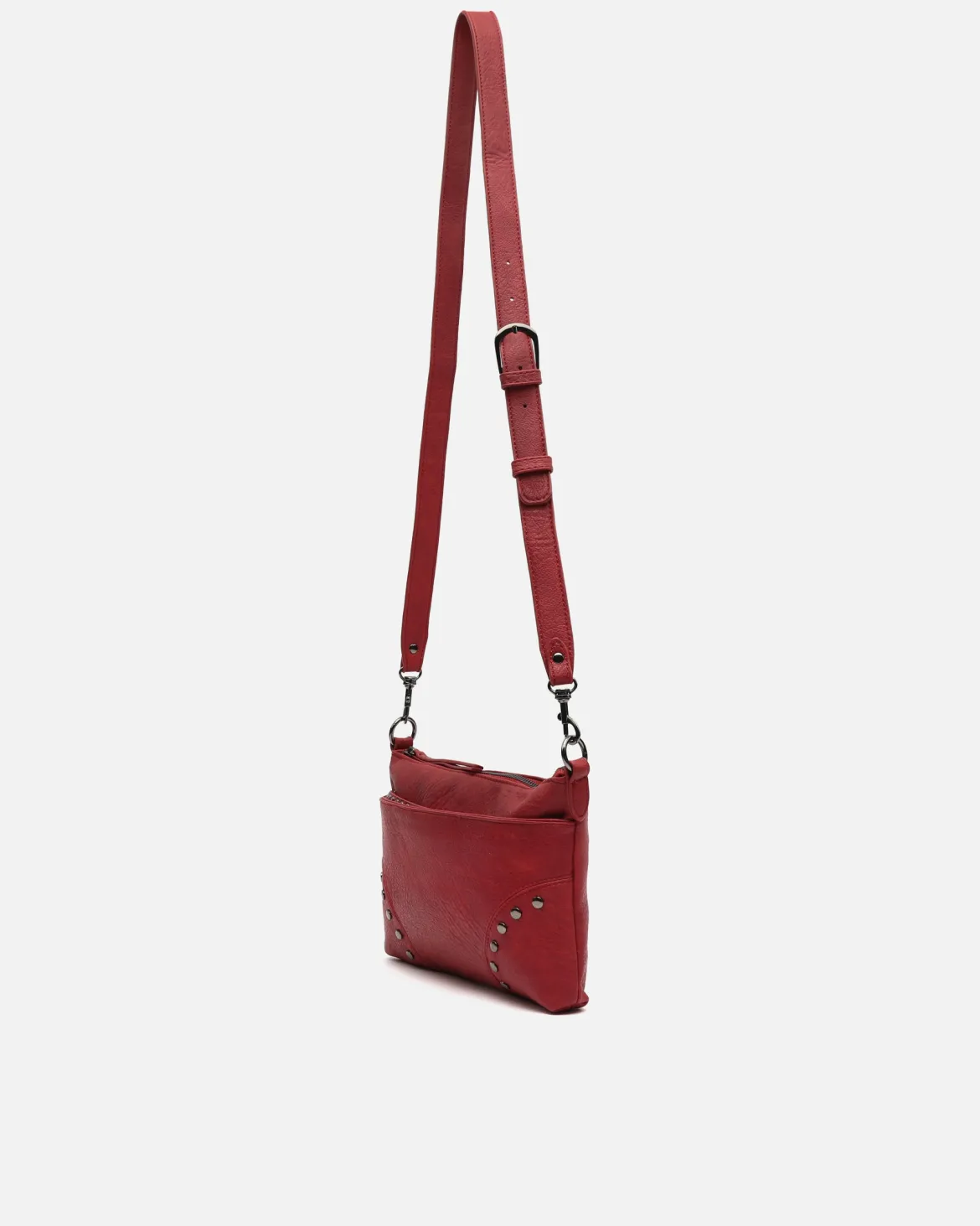 Bolso bandolera pequeño con detalles metálicos