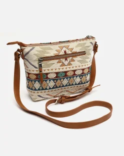Bolso bandolera pequeño con estampado jacquard y neceser pequeño