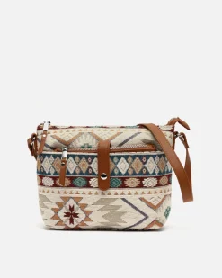 Bolso bandolera pequeño con estampado jacquard y neceser pequeño