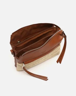 Bolso bandolera pequeño efecto rafia