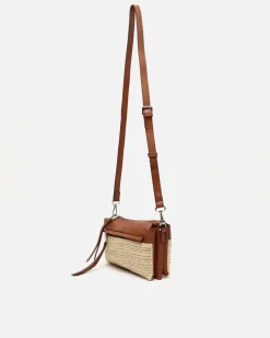 Bolso bandolera pequeño efecto rafia