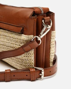 Bolso bandolera pequeño efecto rafia