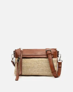 Bolso bandolera pequeño efecto rafia