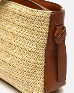 Bolso bandolera pequeño efecto rafia