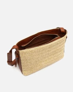 Bolso bandolera pequeño efecto rafia