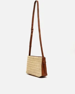 Bolso bandolera pequeño efecto rafia