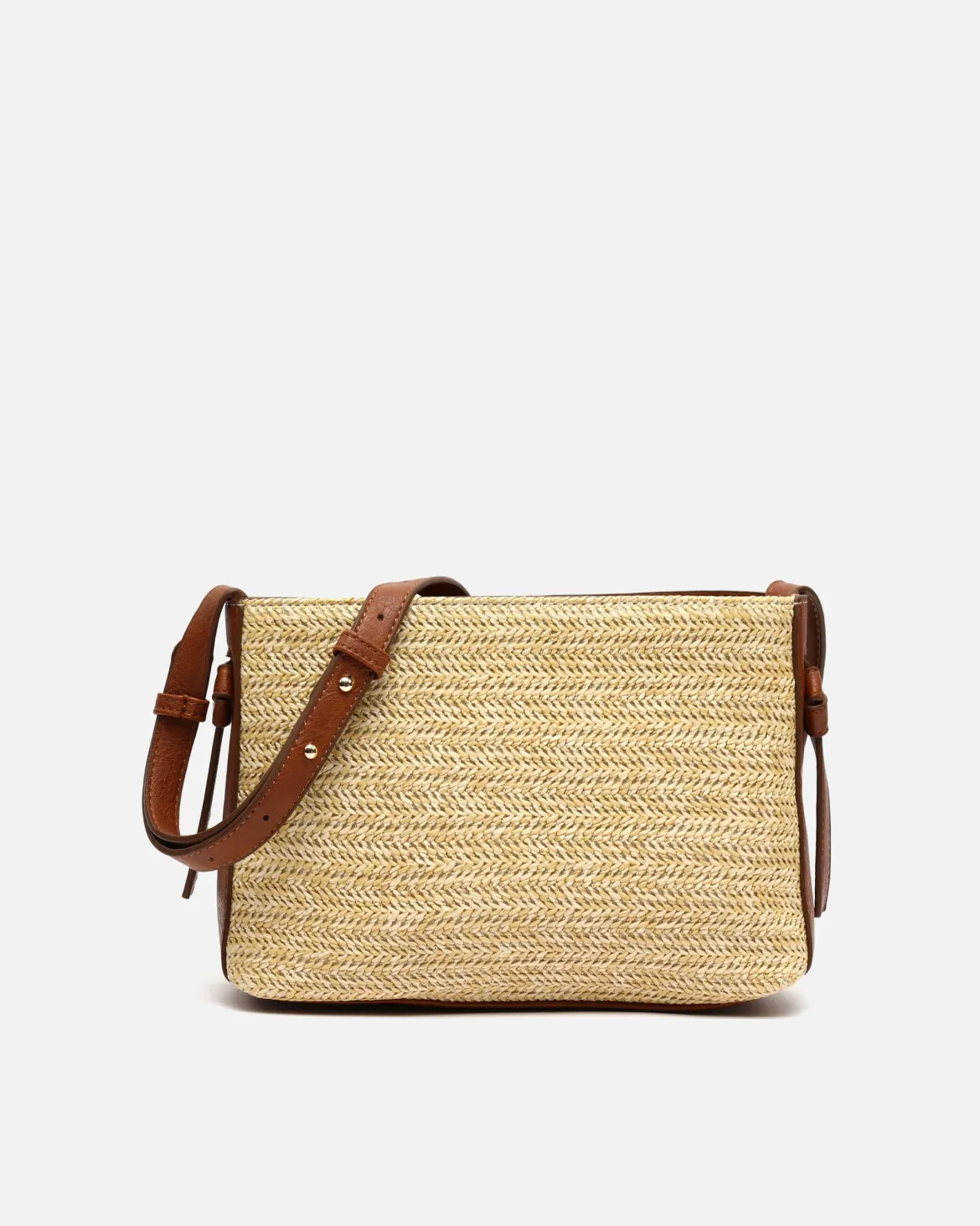 Bolso bandolera pequeño efecto rafia