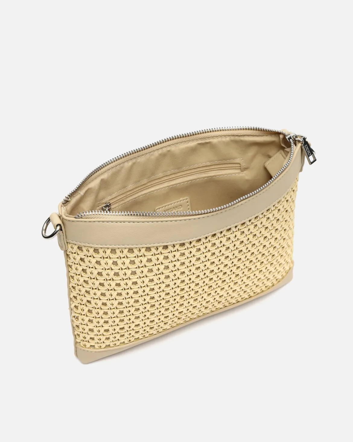Bolso bandolera pequeño efecto rafia