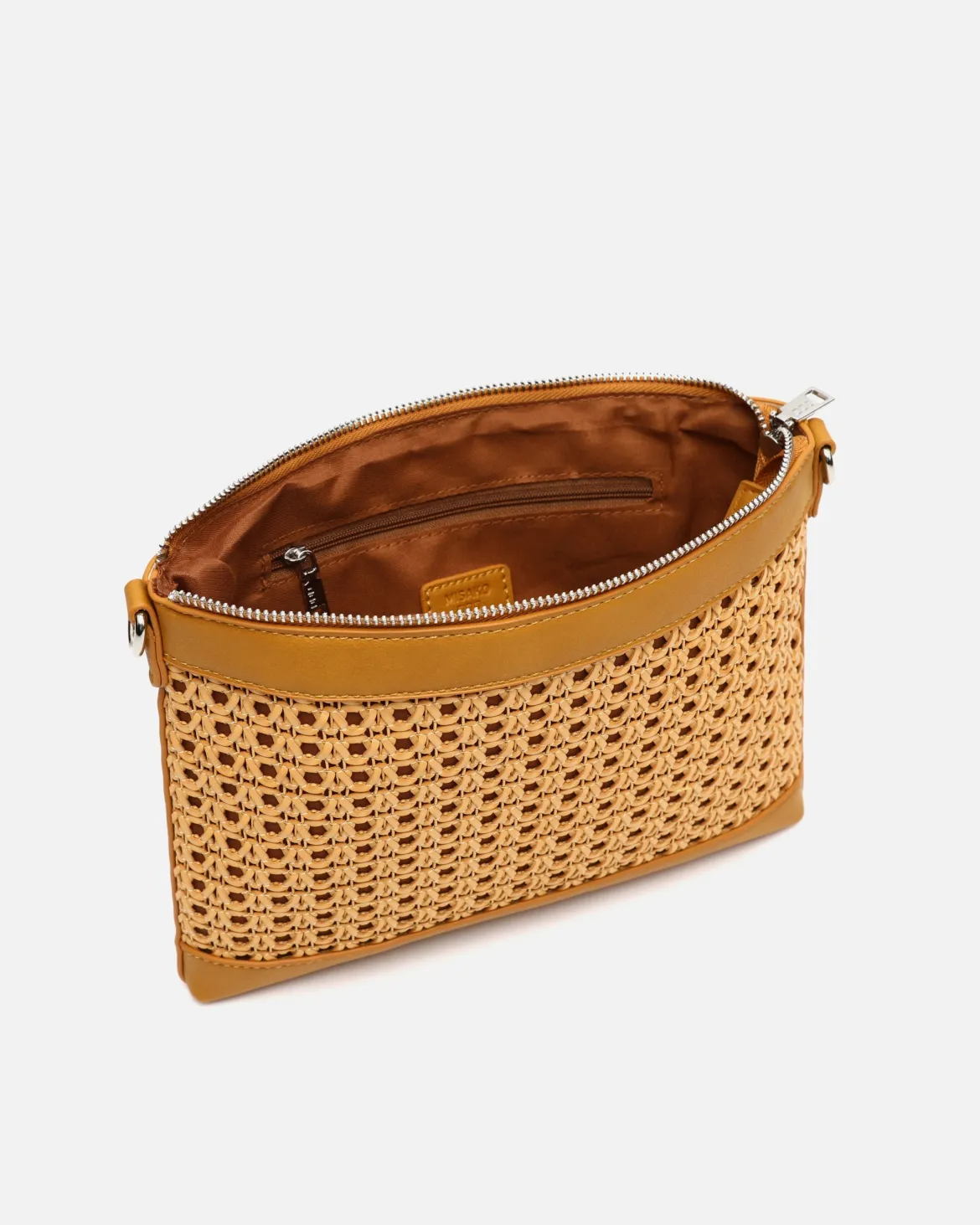 Bolso bandolera pequeño efecto rafia