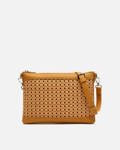Bolso bandolera pequeño efecto rafia
