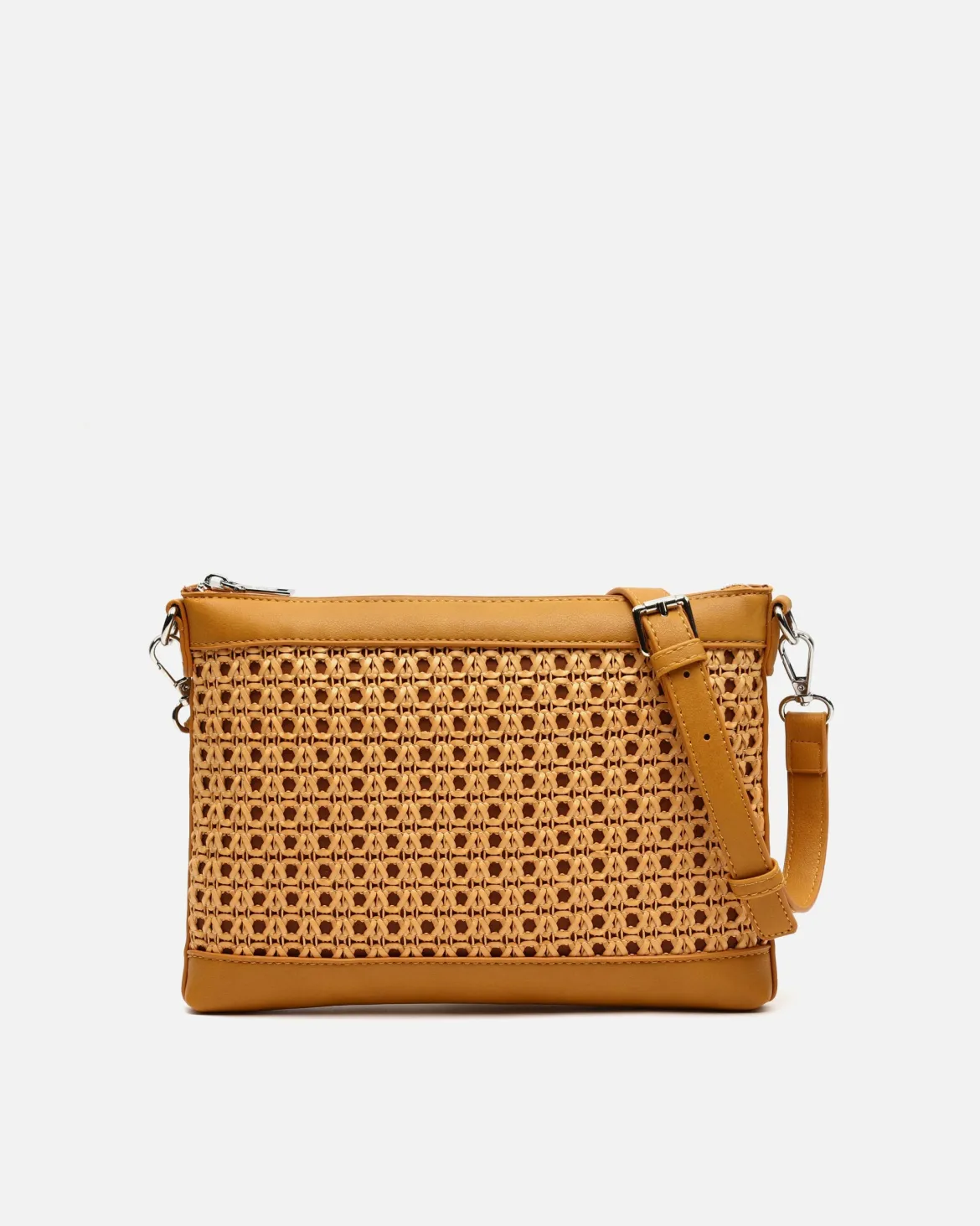 Bolso bandolera pequeño efecto rafia