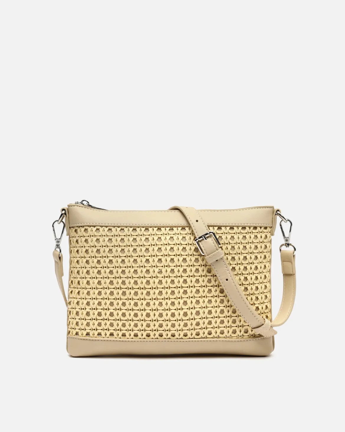 Bolso bandolera pequeño efecto rafia
