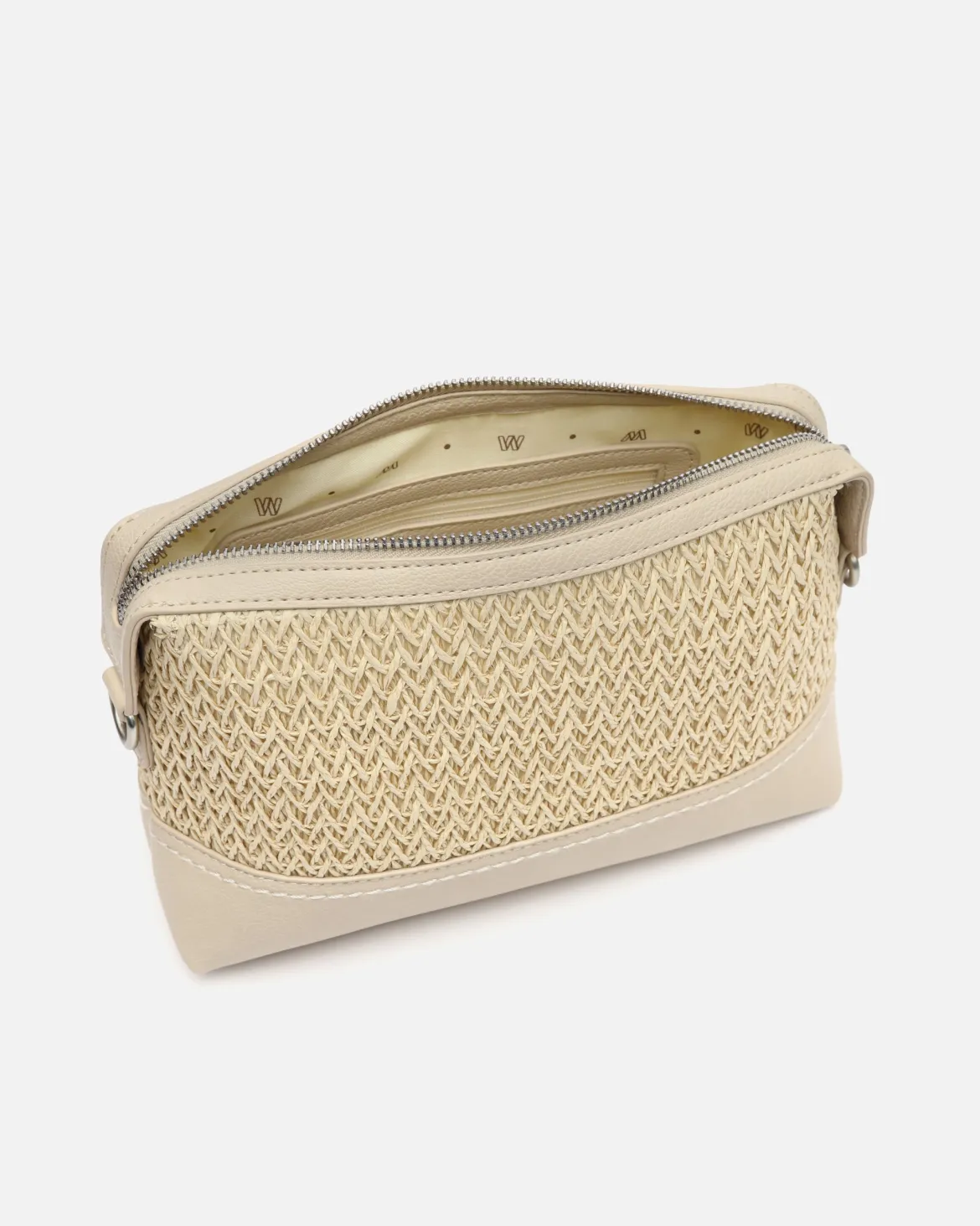 Bolso bandolera pequeño efecto rafia
