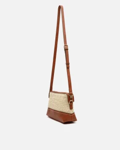 Bolso bandolera pequeño efecto rafia