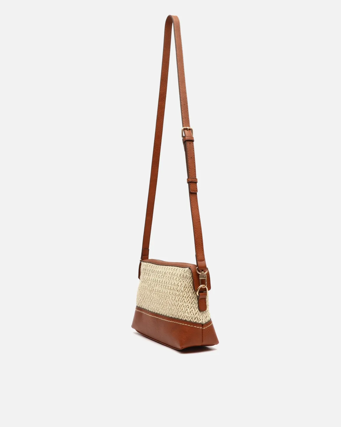 Bolso bandolera pequeño efecto rafia