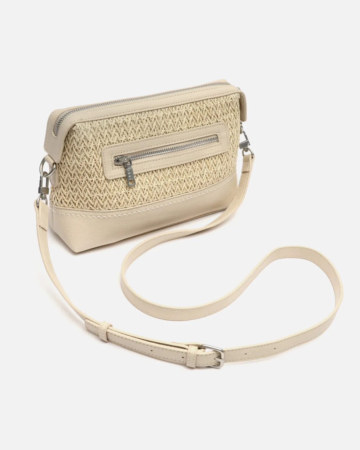 Bolso bandolera pequeño efecto rafia