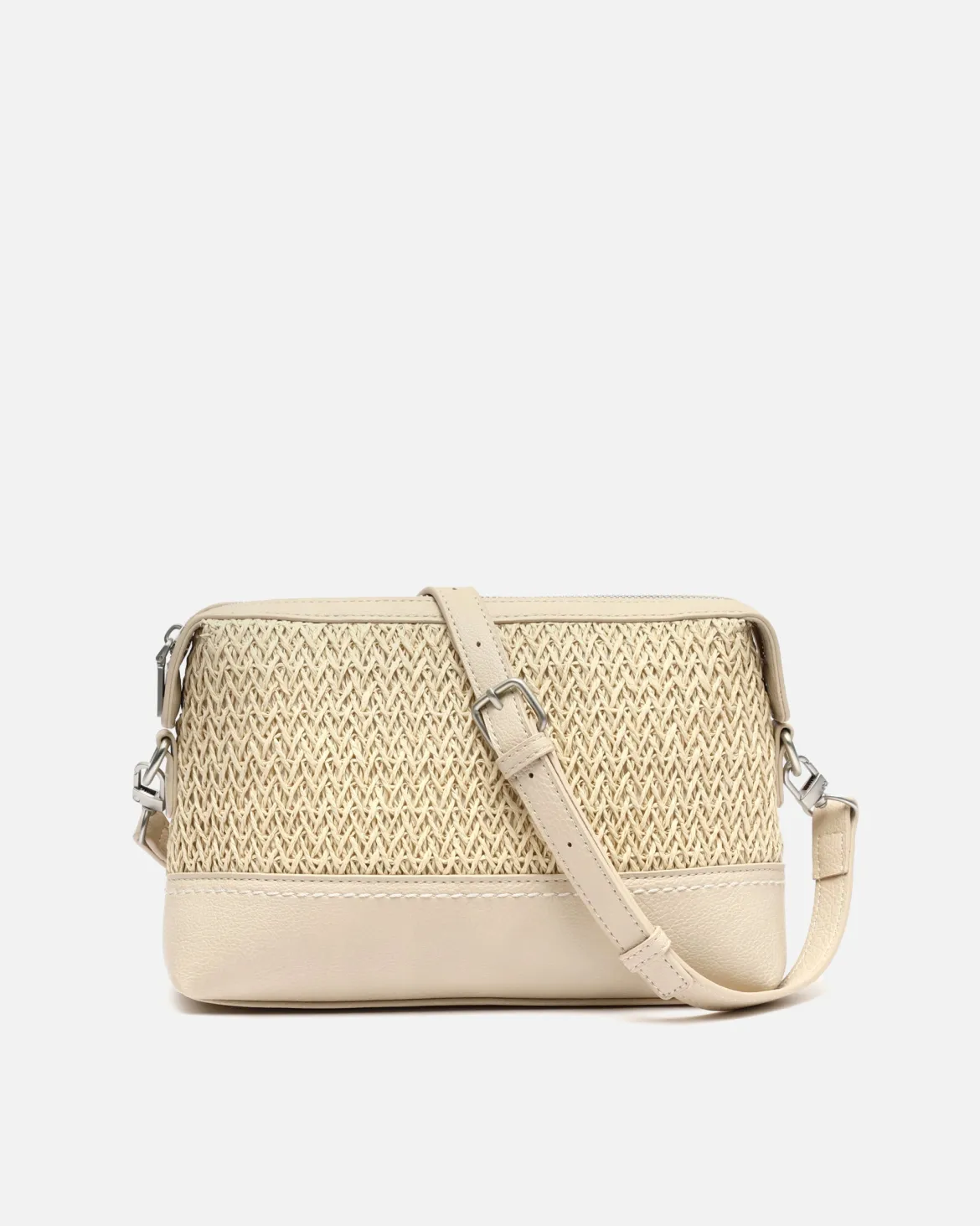 Bolso bandolera pequeño efecto rafia