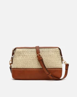 Bolso bandolera pequeño efecto rafia
